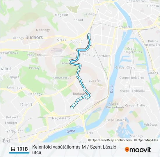 101B Bus Line Map