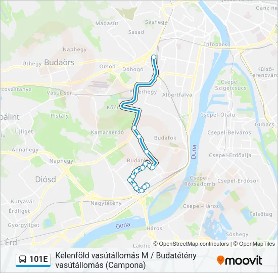 101E Bus Line Map