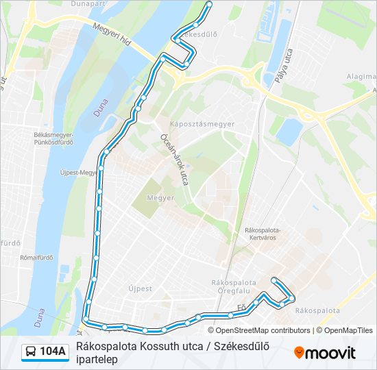 104A bus Line Map