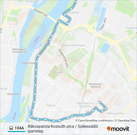 104A Bus Line Map