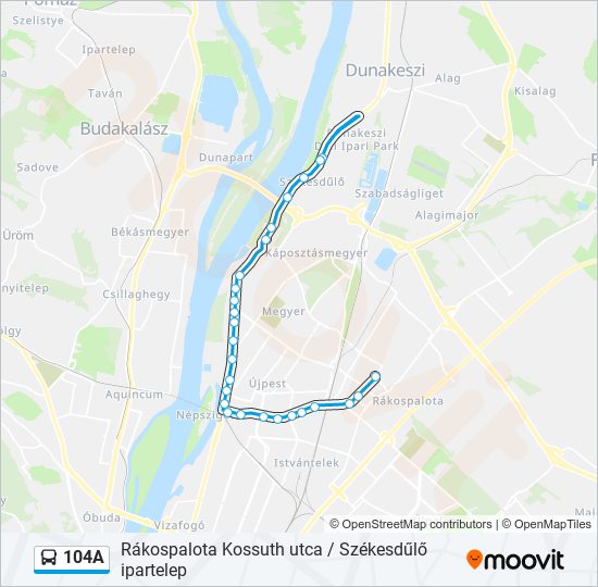 104A bus Line Map