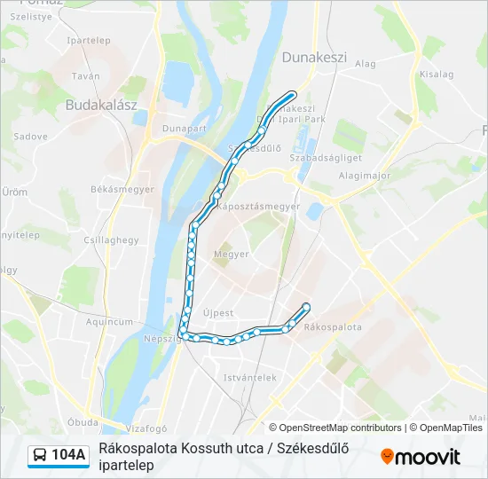 104A Bus Line Map