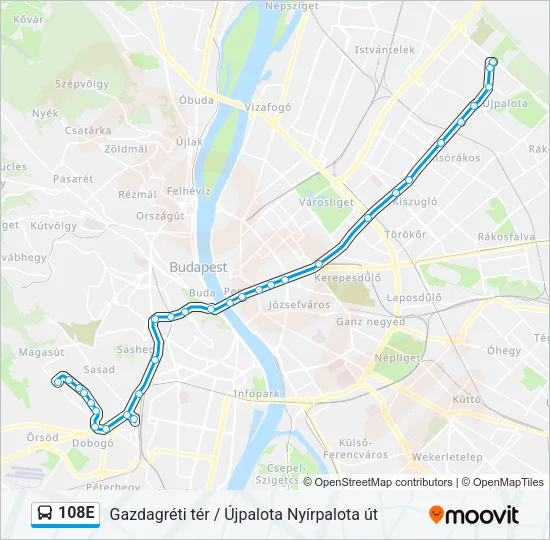 108E Bus Line Map