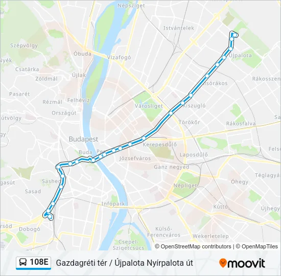 108E Bus Line Map