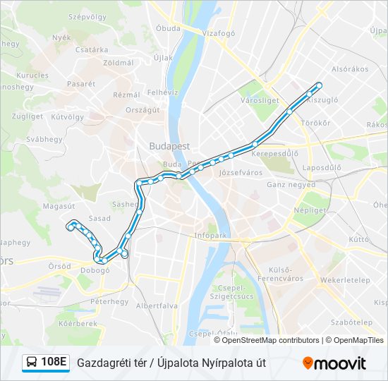 108E bus Line Map