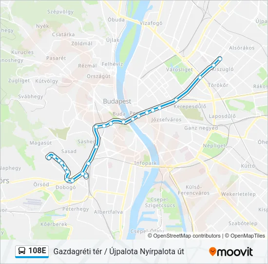 108E Bus Line Map