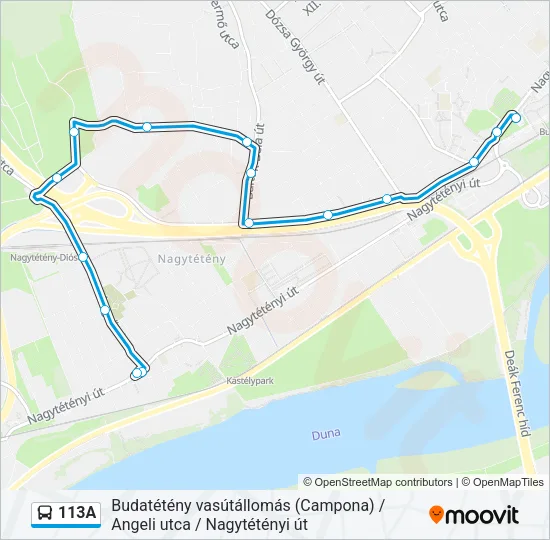 113A Bus Line Map