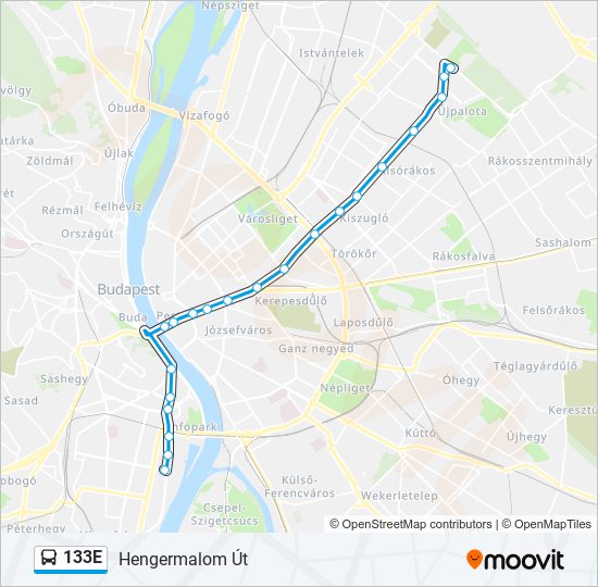 133E bus Line Map