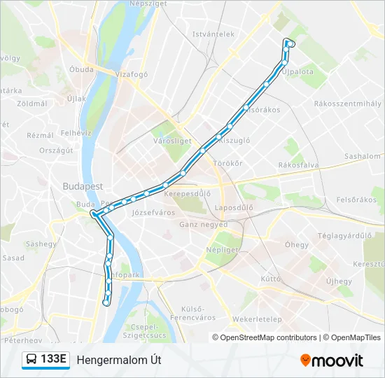 133E Bus Line Map