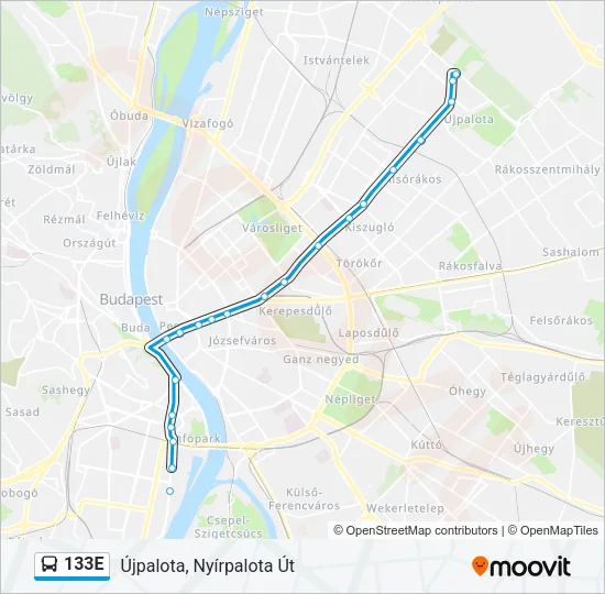 133E Bus Line Map