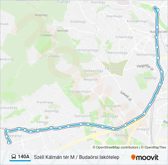 140A Bus Line Map