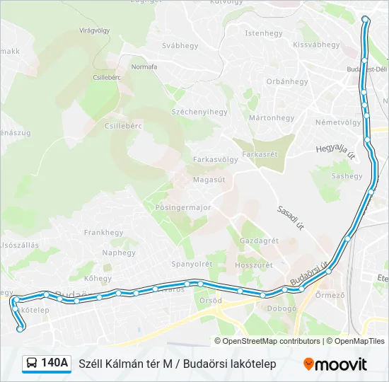 140A Bus Line Map