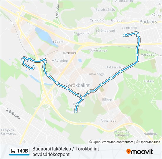 140B bus Line Map