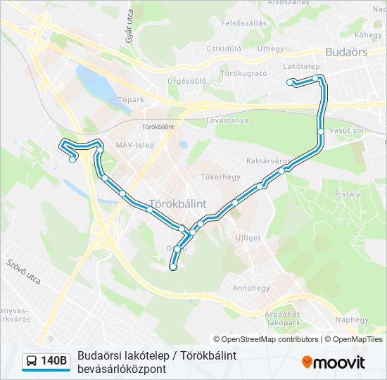 140B bus Line Map