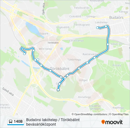 140B Bus Line Map