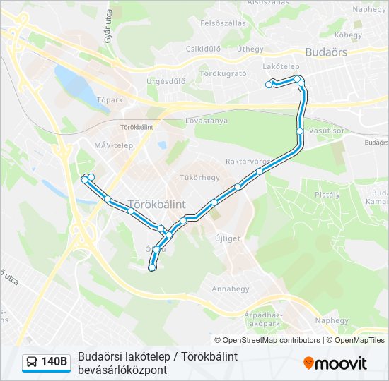 140B bus Line Map