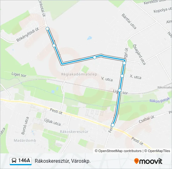 146A Bus Line Map