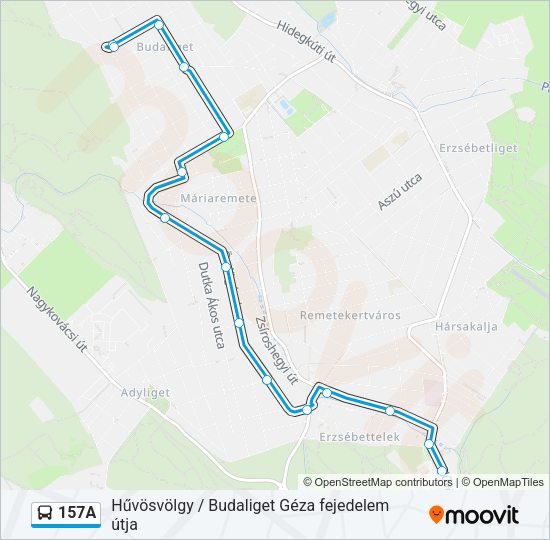 157A autóbusz Vonal Térkép
