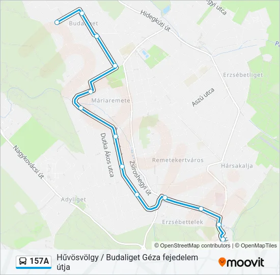 157A Bus Line Map
