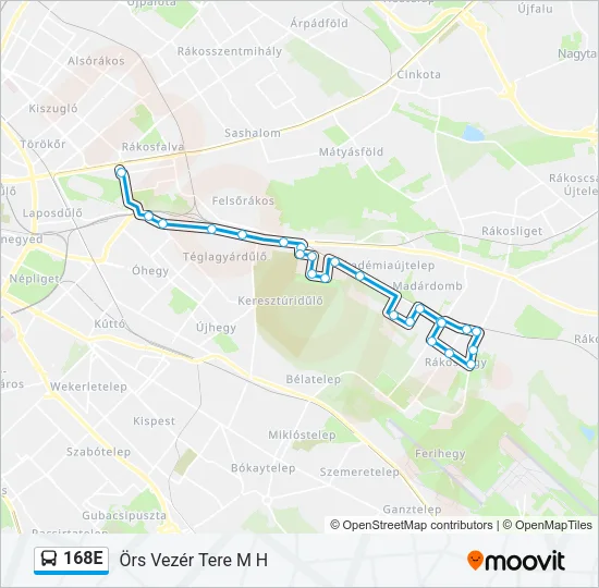 168E Bus Line Map