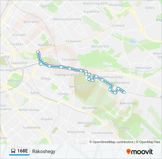168E Bus Line Map