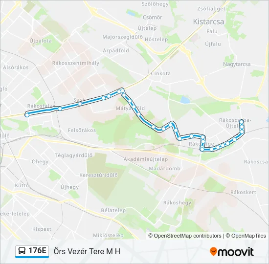 176E Bus Line Map