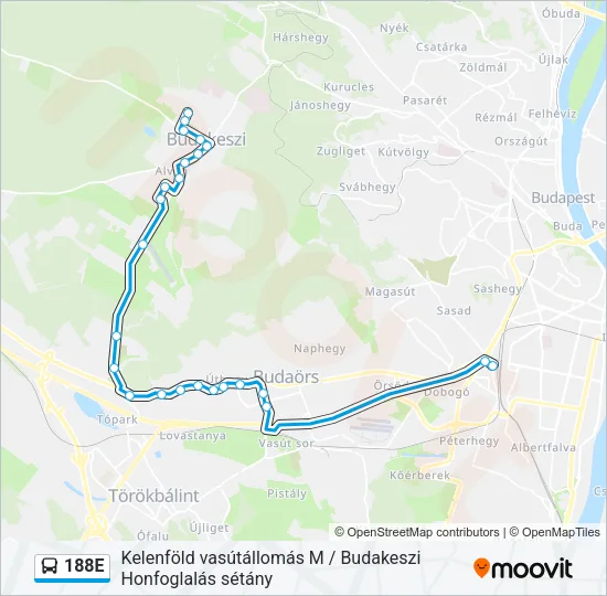 188E Bus Line Map