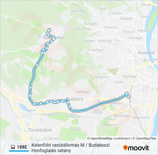 188E Bus Line Map