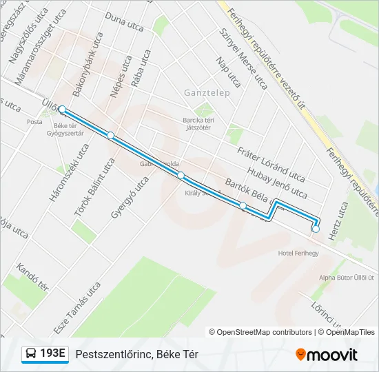 193E Bus Line Map