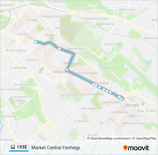 193E Bus Line Map