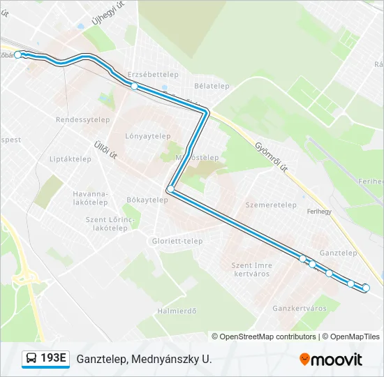 193E Bus Line Map