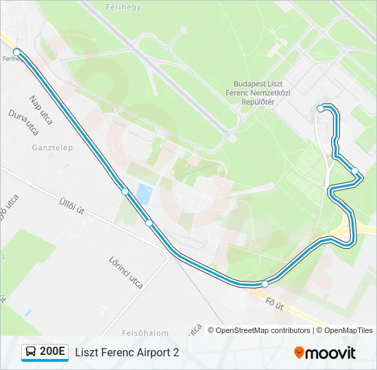 200E Bus Line Map
