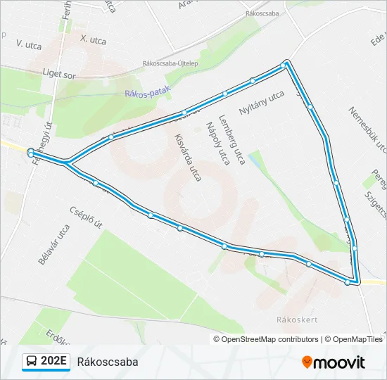 202E Bus Line Map