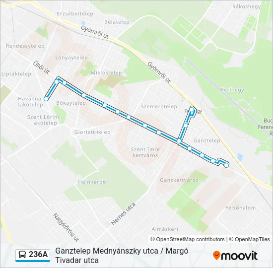 236A Bus Line Map