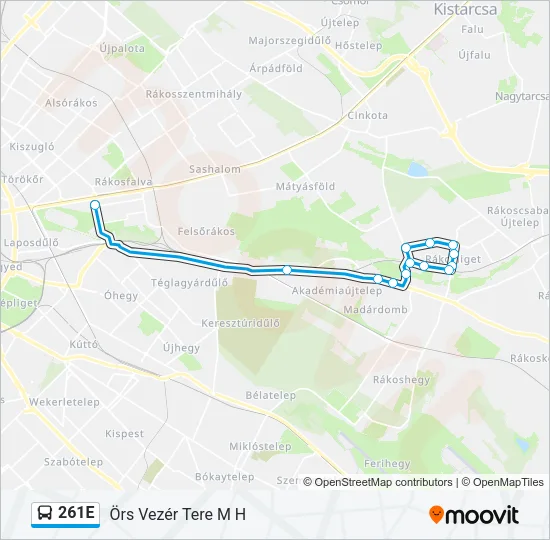 261E Bus Line Map