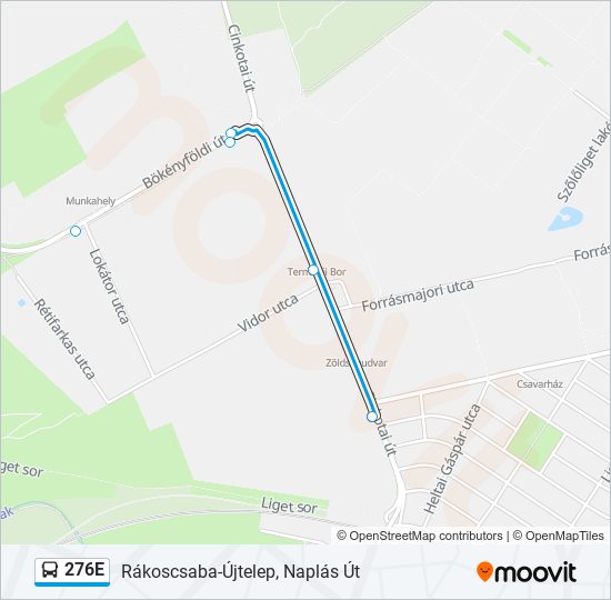 276E autóbusz Vonal Térkép