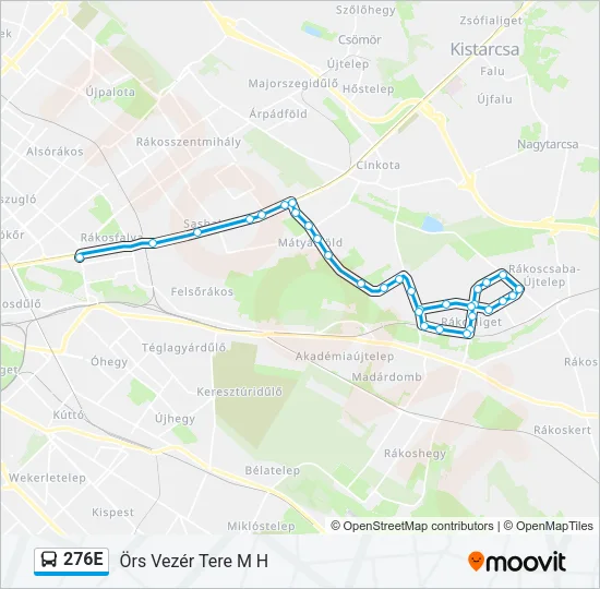 276E Bus Line Map