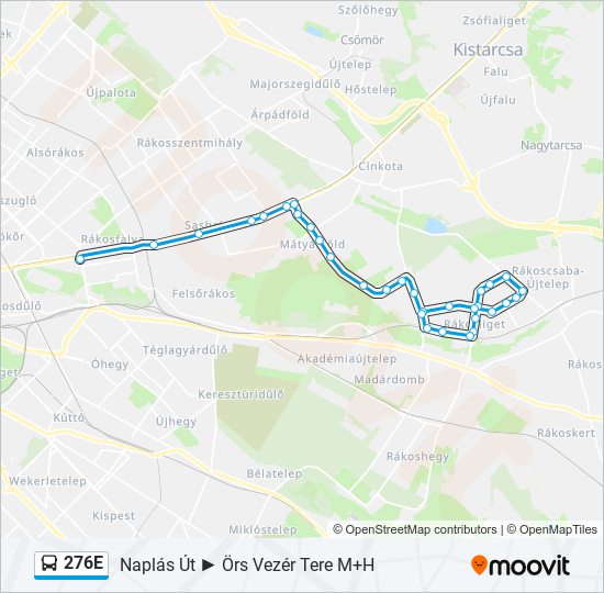 276E bus Line Map