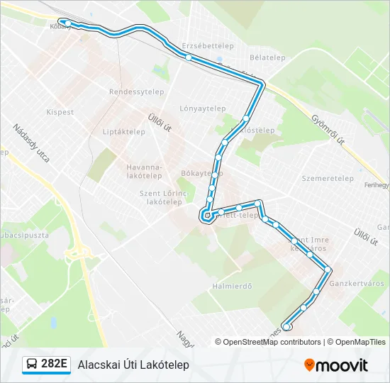 282E Bus Line Map