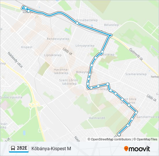 282E bus Line Map