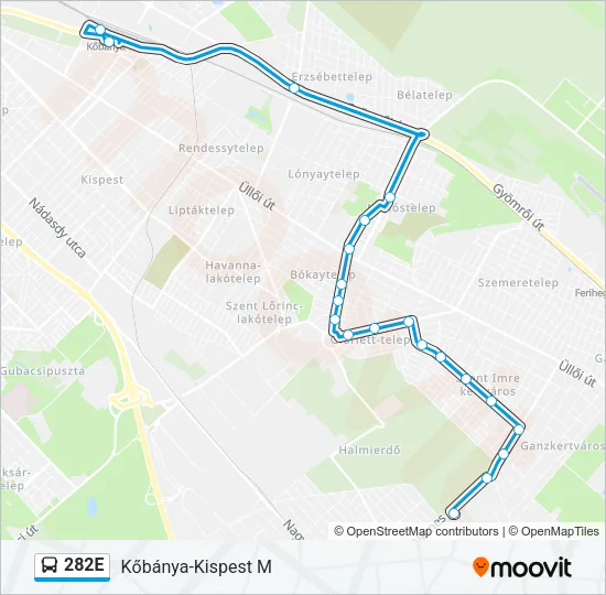 282E Bus Line Map
