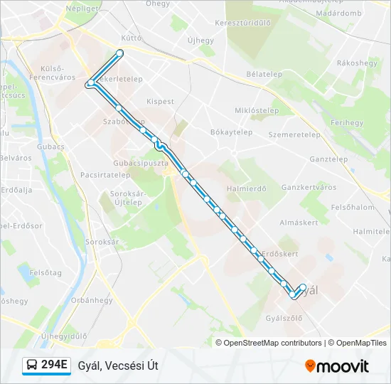 294E Bus Line Map