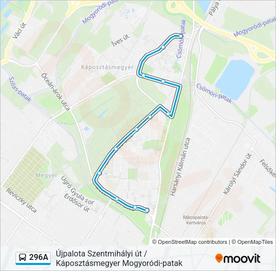296A Bus Line Map