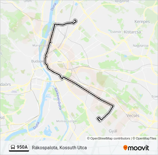 950A Bus Line Map