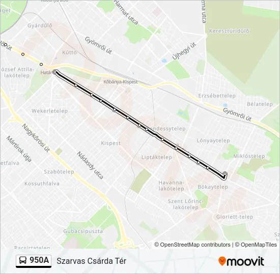 950A Bus Line Map