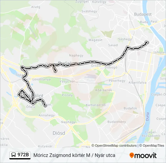972B Bus Line Map