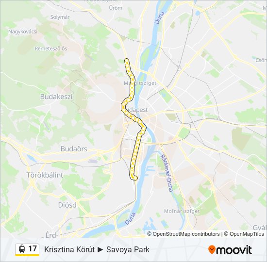 17 villamos Vonal Térkép