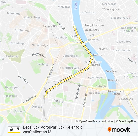 19 villamos Vonal Térkép
