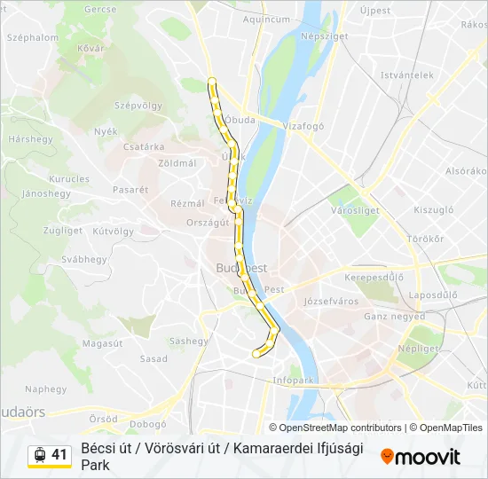 41 villamos Vonal Térkép