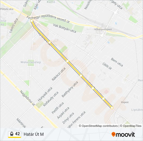 42 villamos Vonal Térkép